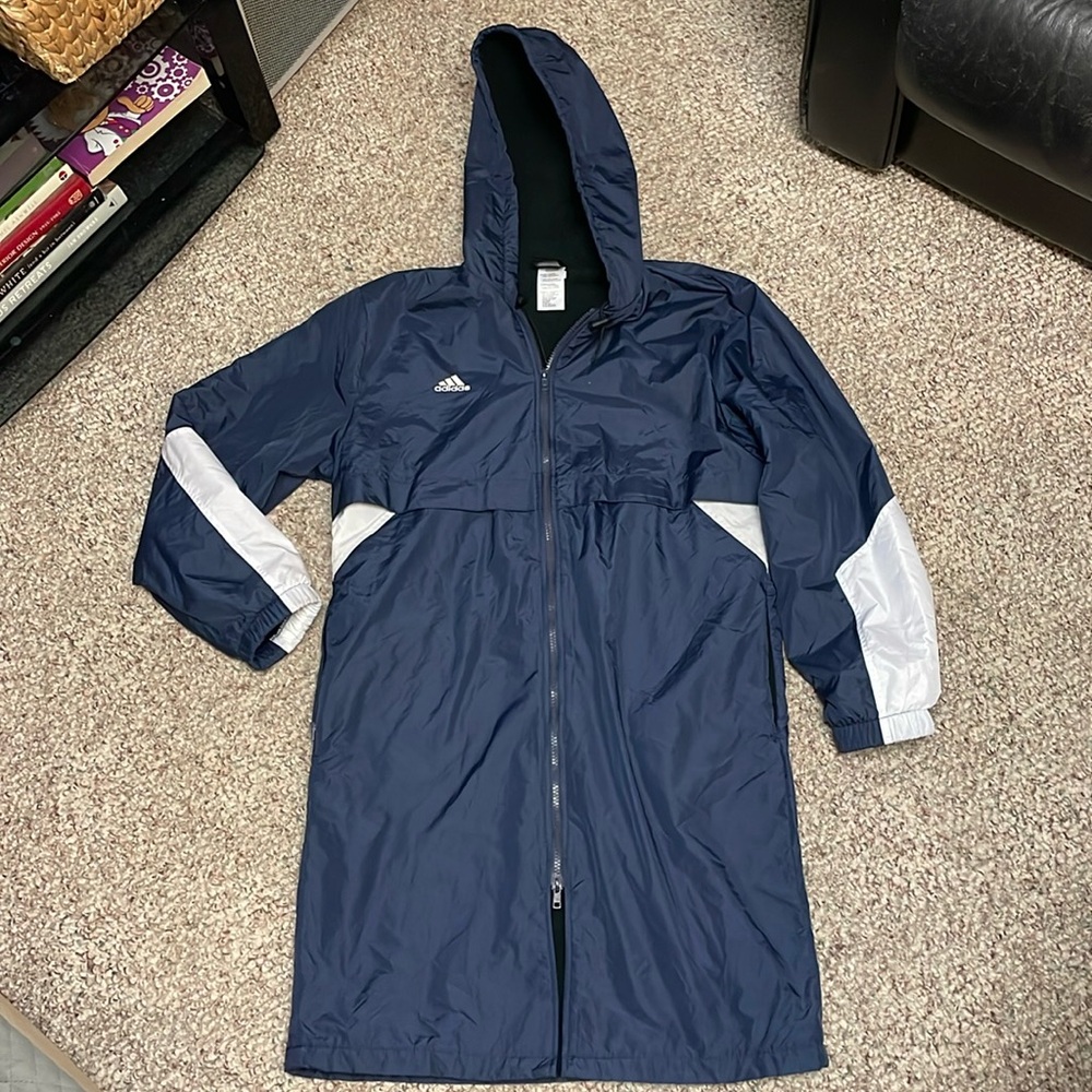 Adidas long fleece lined waterproof outer coat